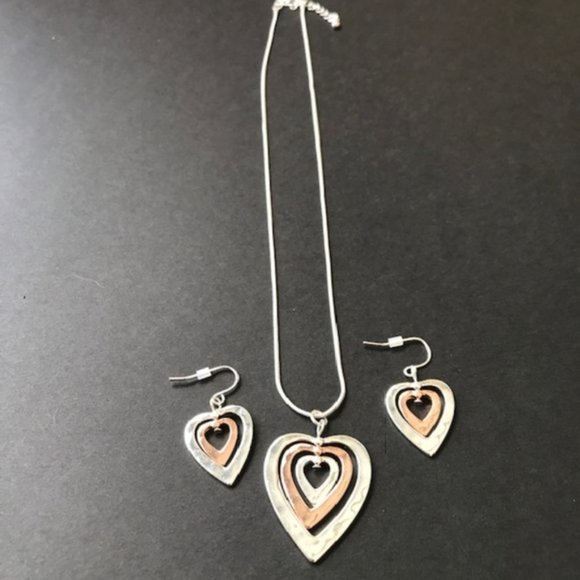 Heart Pendant Necklace Earrings Set New Valentine Love Romance Mom Birt… - Picture 4 of 8